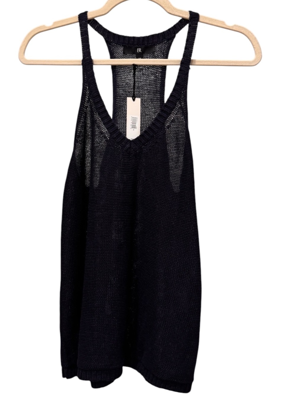 NWT Banana Republic Navy Open Knit Racerback Sweater Tank Size Medium